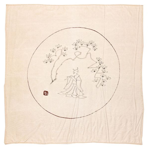 杉本健吉「花下吹笛図（仮題）」