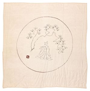 杉本健吉「花下吹笛図（仮題）」
