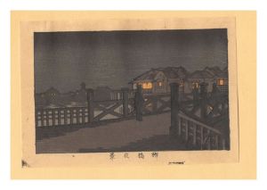 True Pictures of Famous Places of Tokyo (Tokyo shinga meisho zukai) / Night View of Yanagibashi Bridge【Reproduction】