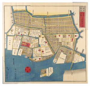 Kageyama Muneyasu / Map of the South Nihonbashi around Tsukiji and Hacchobori, Expanded and Revised [増補改正 築地八丁堀日本橋南之図]