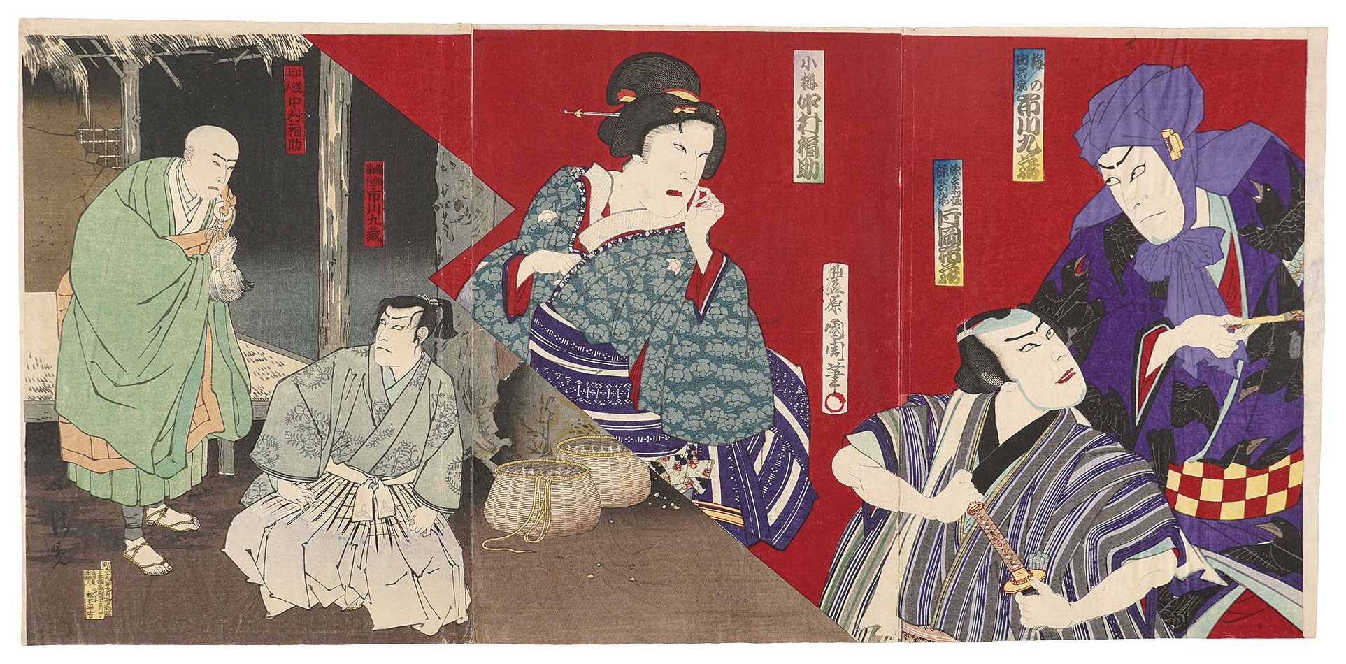 Kunichika and Kiyochika “Kabuki Play: Nichiren Daishi Shinjitsu-den”