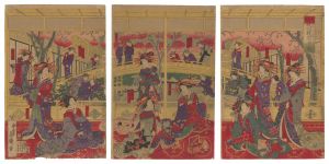 Yoshitora / Gathering of the Courtesans of the Kajita-ro in the New Yoshiwara [新吉原梶田楼遊会ノ図]