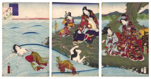 Yoshitora / Viewing of Mountains and Seas / The Shining Prince and Abalone Divers [山海遊覧之内　光君鮑取の図]