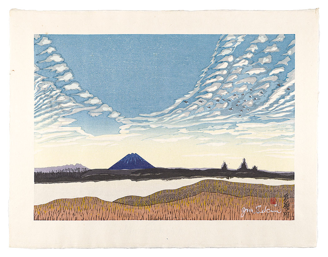 Sekino Junichiro “Eight Views of Chofu / Mount Fuji from Tamagawa”
