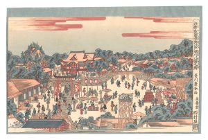 Toyoharu / Perspective Pictures of Japanese Scenes / Fukagawa Hachiman Shrine in Edo 【Reproduction】 [浮絵和国景跡　江戸深川八幡之図【復刻版】]