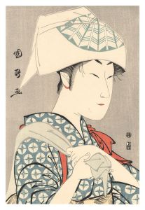 Kunimasa / Actor Nakamura Noshio II as a White Fox Disguised as Kuzunoha 【Reproduction】【Reproduction】 [二世中村野塩 葛の葉【復刻版】]