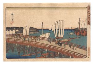 Hiroshige I / Famous Places in the Eastern Capital / Eitai Bridge and New Land at Fukagawa [東都名所　永代橋深川新地]