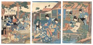 Kunisato / Illustration of Flourishing Sericulture [蚕家大繁昌之図]
