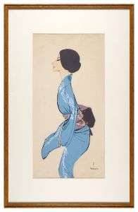 Takazawa Keiichi / Woman in Blue Kimono
