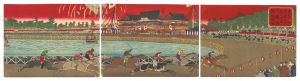 Unknown / Opening Ceremony of the New Horse-race Track at Shinobazu in Ueno, Tokyo [東京上野新設不忍於■馬場■大競馬開場式ノ図]