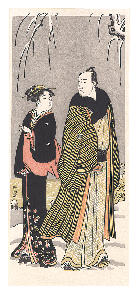 Kiyonaga “The actor Matsumoto Koshiro Ⅳ amd a woman【Reproduction】”