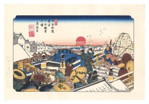 Eisen / Sixty-nine Stations of the Kiso Road / Snow Scene of Nihonbashi Bridge at Dawn【Reproduction】 [木曽街道六十九次　日本橋雪の曙【復刻版】]