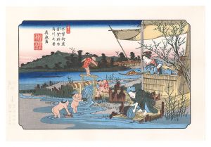 Eisen / Sixty-nine Stations of the Kiso Road / Kuragano Station: the Karasu River【Reproduction】 [木曽街道六十九次　倉賀野宿　烏川之図【復刻版】]
