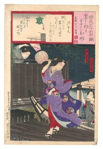 Kunichika and Chikaharu / Thirty-six Selected Flowers of Elegance / Minamoto no Shigeyuki [潤色三十六花撰　源重之]
