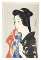 Woman Holding a Towel