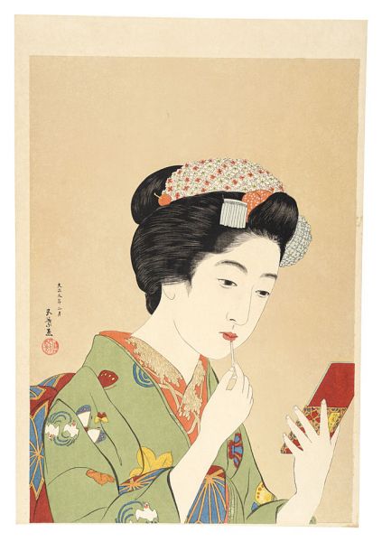 Hashiguchi Goyo “The Woman Who Has a Lipstick Brush”