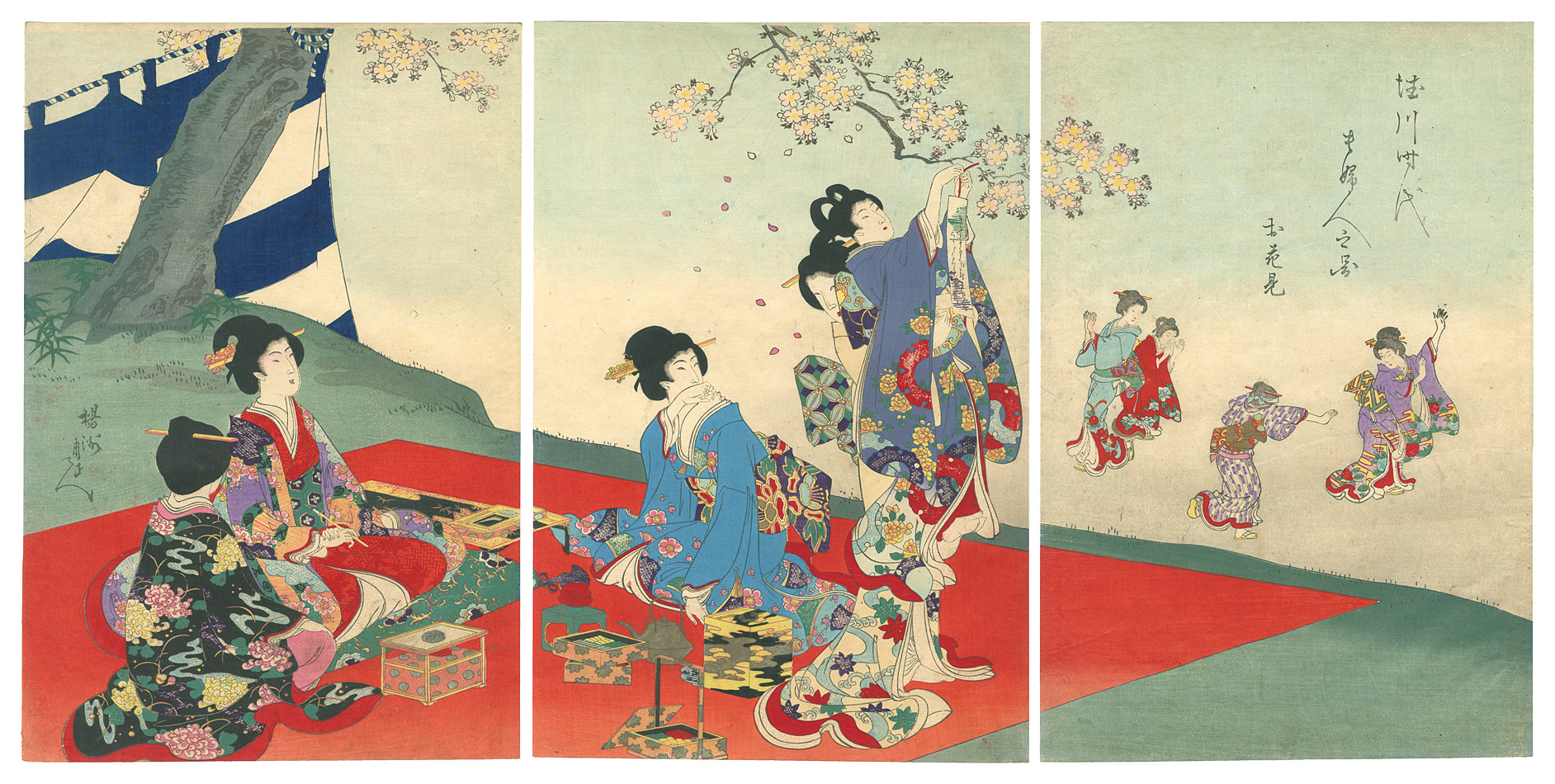 周延「徳川時代貴婦人之図　お花見」