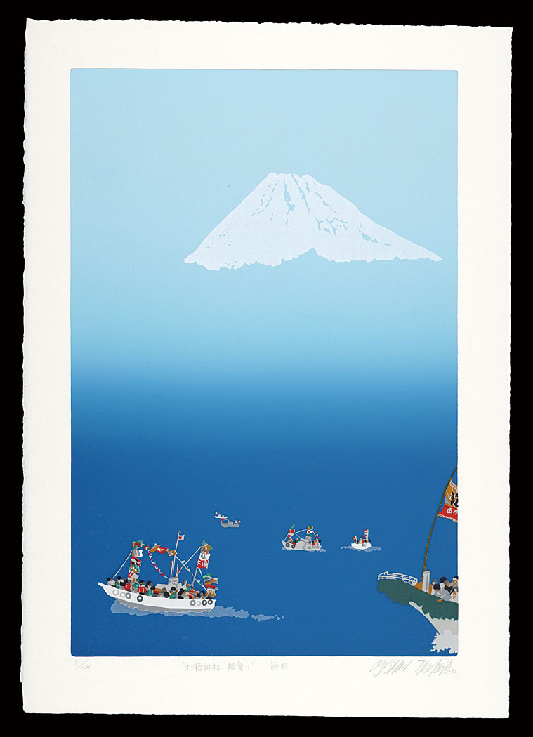 Tanaka Masaaki “Thirty-six Views of Mt. Fuji in the HEISEI period / Boat Festival at Ose Shrine”