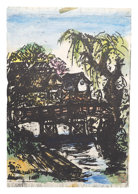 斎藤徳三郎「板画新日本百景　潮来」