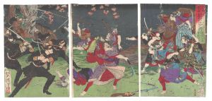 Yoshitoshi / Record of the Punitive Campaign at Kagoshima, Satsuma Province / Women Rebels Fight Bravely [薩州鹿児嶋征討記ノ内　賊徒之女隊勇戦之図]