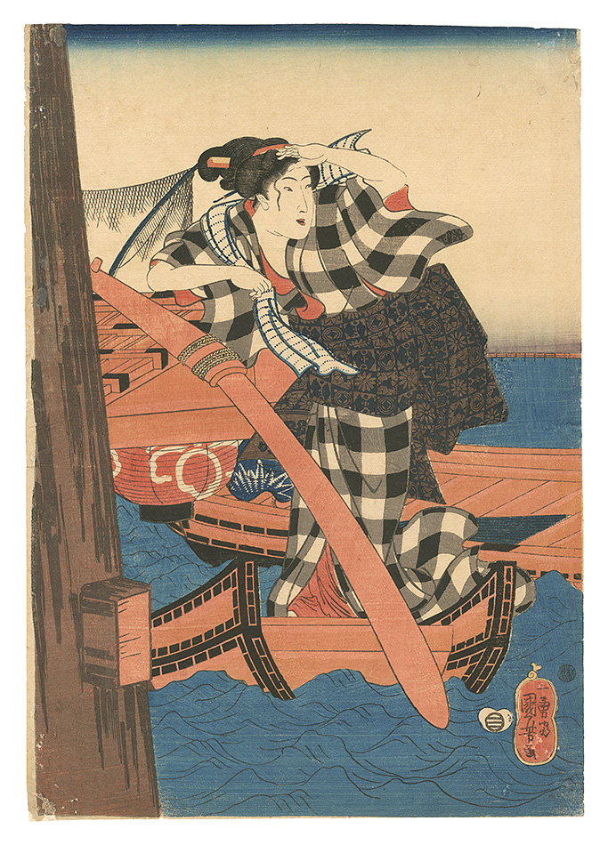 Kuniyoshi “Amusements of the Four Seasons / Summer: Enjoying the Cool under the Bridge”