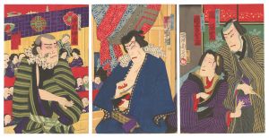 Chikanobu / Kabuki Play: Kushi ukina Misuji no Urushi-e [櫛浮名三筋漆絵]