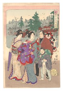 周延 延景「見立十二支　戌 神田明神宮参り」