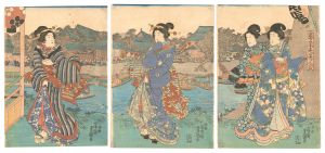 Toyokuni III / Spring Scene Matched with Beauties [春気色美人合]