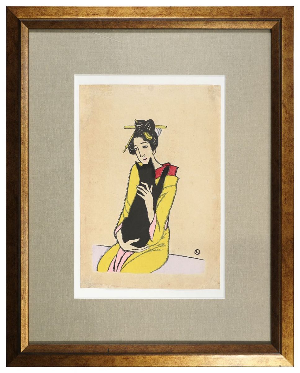 Takehisa Yumeji “Woman Holding a Black Cat”