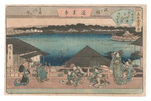 Hiroshige I / Famous Restaurants of Edo / Ikenohata / The Horaitei Restaurant [江戸高名会亭尽　池之端 蓬莱亭]