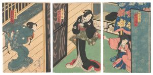 Kunichika / Kabuki Play: Momochidori Sakigake Soga [百鵆魁曽我]