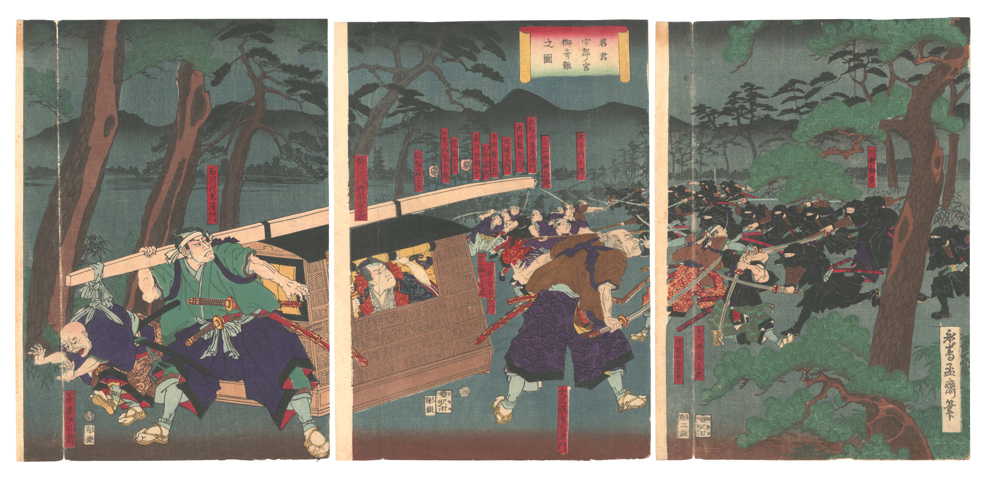 Yoshitora “The Wise Monarch Encountering a Dangerous Situation in Utsunomiya”