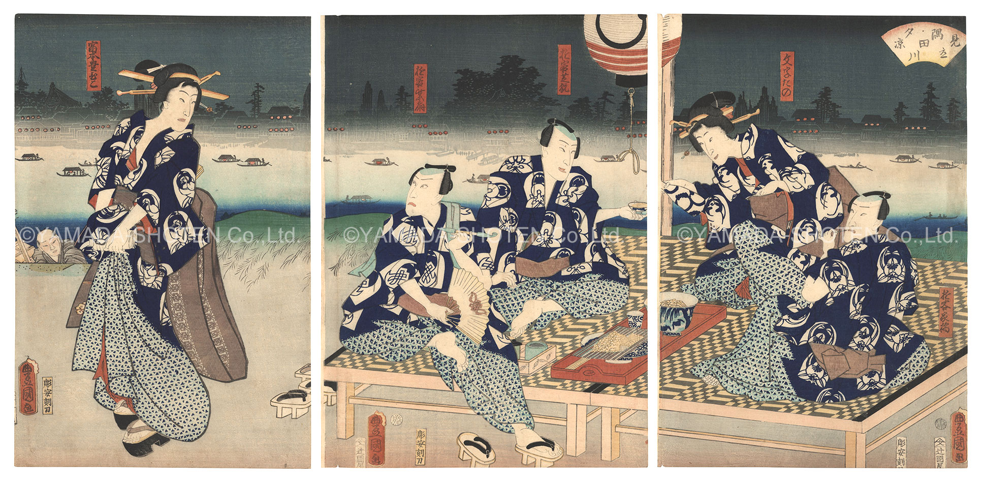 Toyokuni III “Matches for the Sumida River: Enjoying the Evening Cool”