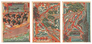 Maki Kinnosuke / Three-piece Kumiage of the First Lieutenant Gunji Sailing on the Boat [郡司海軍大尉端艇航海組上三枚続]