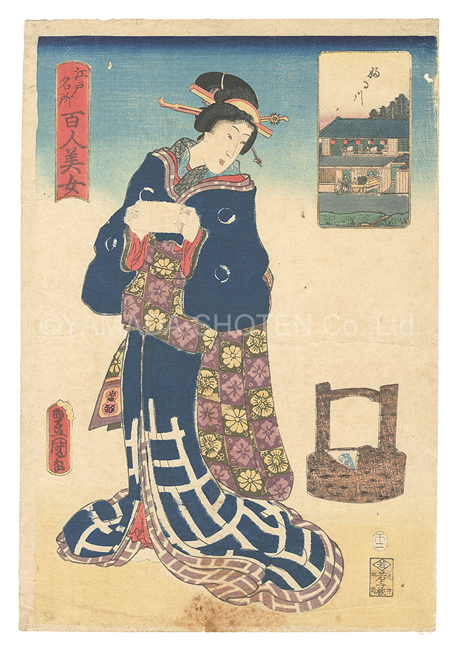 Toyokuni III “One Hundred Beautiful Women at Famous Places in Edo / Furukawa”