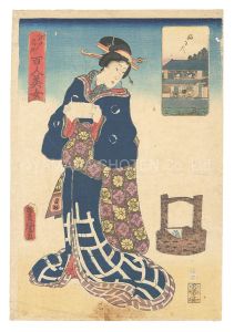 Toyokuni III / One Hundred Beautiful Women at Famous Places in Edo / Furukawa [江戸名所百人美女　ふる川]