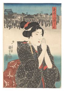 国芳「夜参り八景　かぐら坂」