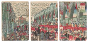 Yoshiiku / Prosperity of the English Trading House in Yokohama [横浜英吉利西商館繁栄図]