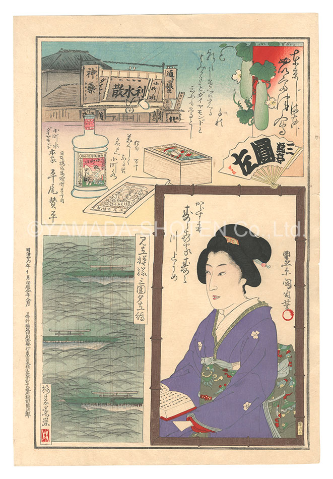 Kunichika “Comparisons of Famous Products, the Pride of Tokyo / San'yutei Enza”
