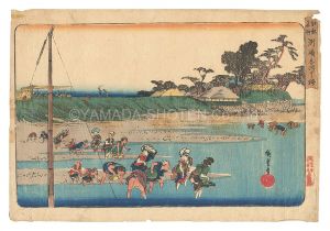 Hiroshige I / Famous Places in Edo / Gathering Shellfish at Low Tide at Susaki [江都名所　洲崎しほ干狩]