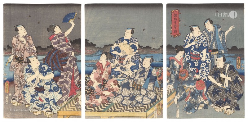 豊国三代「隅田乃蛍狩」