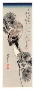 広重初代「三日月と松上の木兎【復刻版】」
