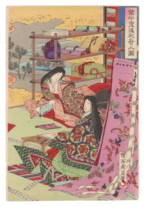周延「禁中雪後和歌之図」