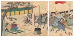 周延「千代田之御表　打毬上覧」