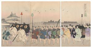 周延「千代田之御表　正月元日諸侯登城桔梗下馬」