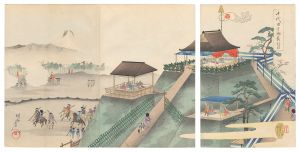 周延「千代田之御表　小金原牧狩立場之図」
