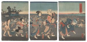 Toyokuni III / View of the Mudflat in the Third Month [汐干潟弥生風景]