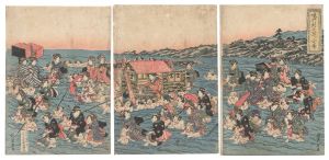 娘行列大井川之図