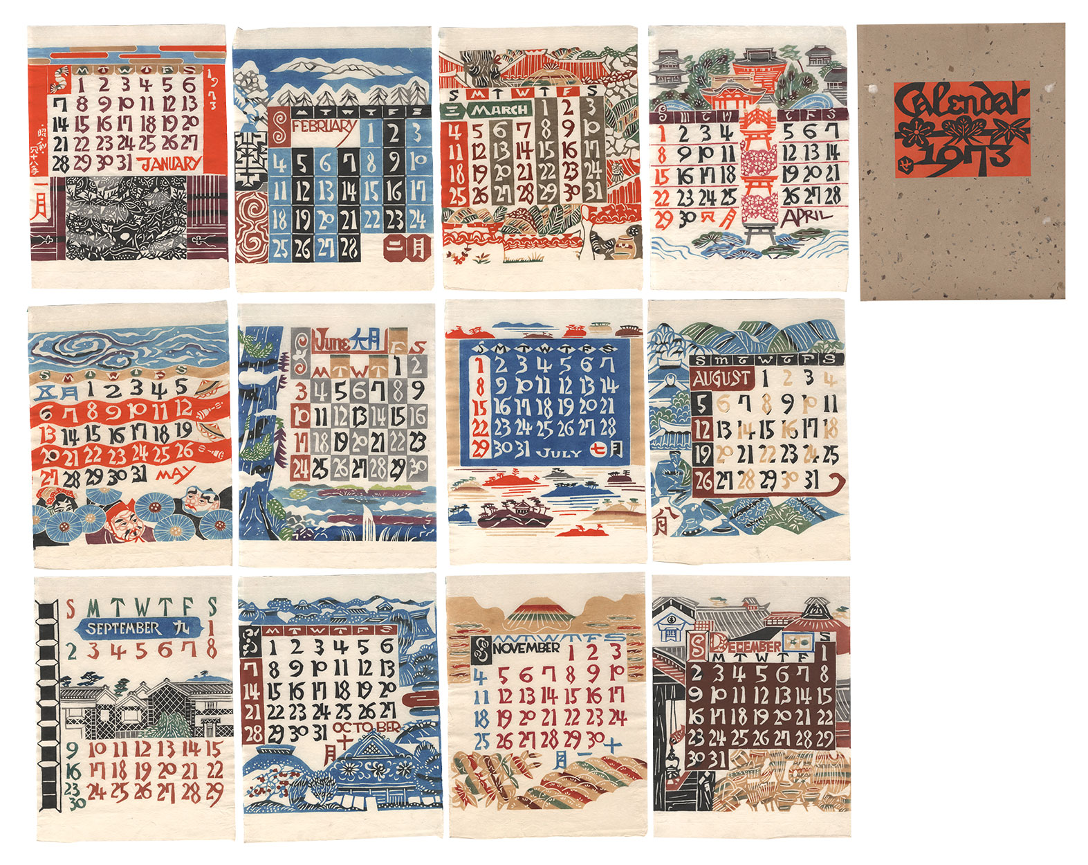 Serizawa Keisuke “Serizawa Keisuke Calendar for 1973”