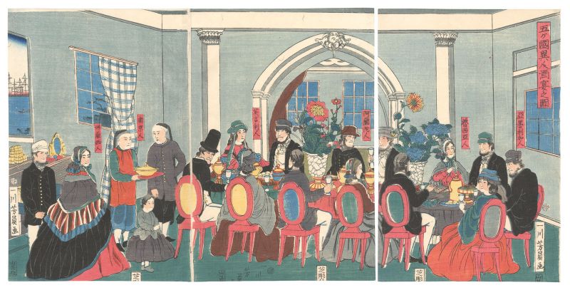 Yoshikazu “Foreigners from Five Nations at a Drinking Party”